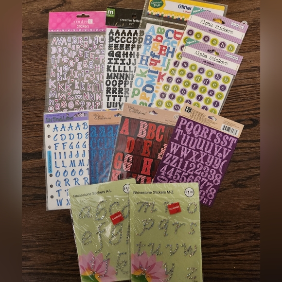 Lot of NEW Scrapbook Sticker Alphabet Letters - Colorful, Glitter, Gems and more - Picture 3 of 3